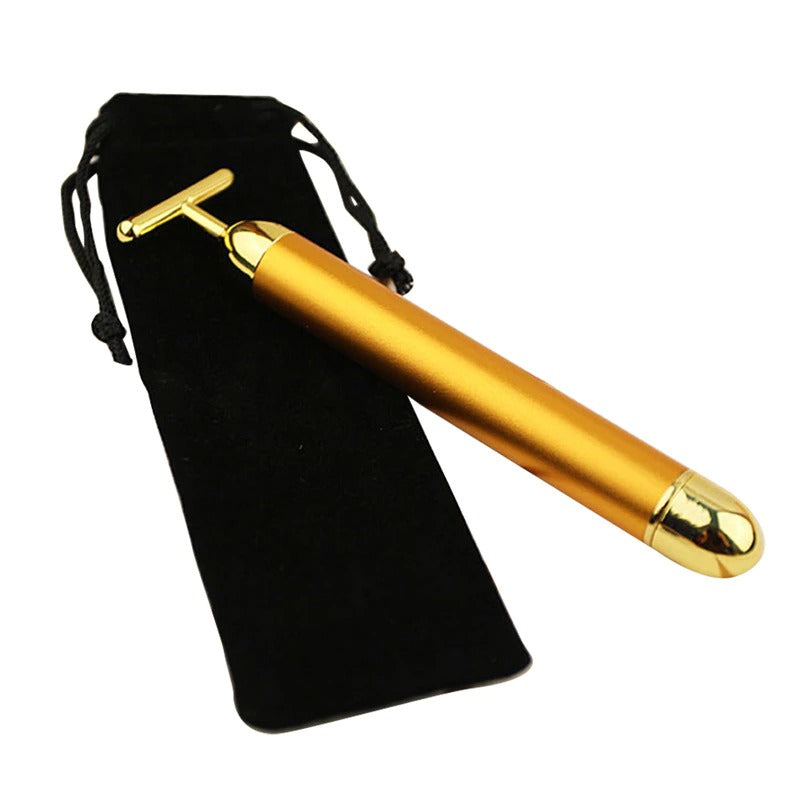 Energy 24K Gold T Beauty Bar Facial Roller Massager - The thrifty & gifty shop