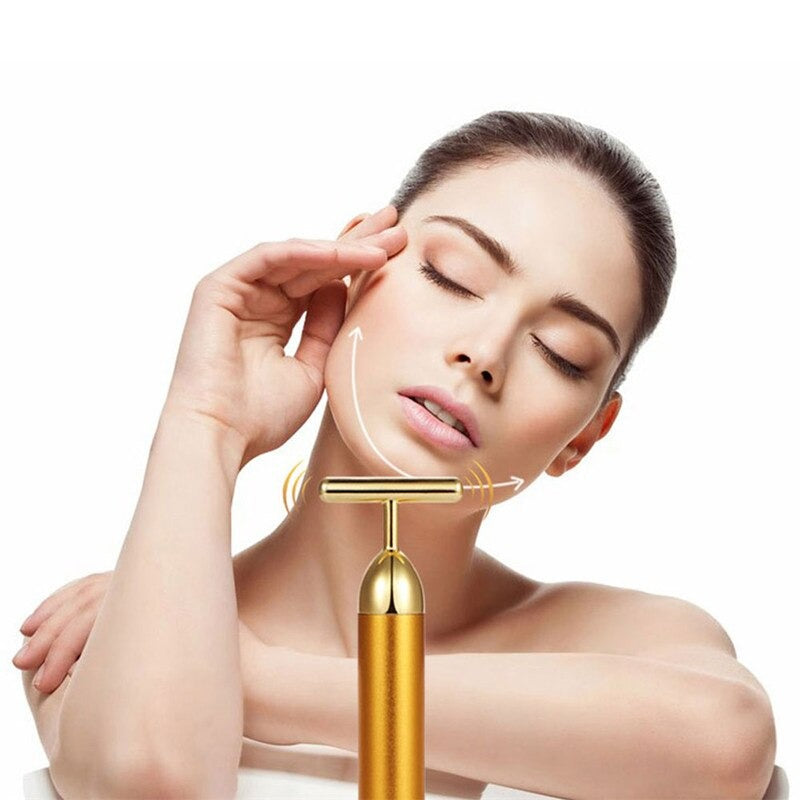 Energy 24K Gold T Beauty Bar Facial Roller Massager - The thrifty & gifty shop