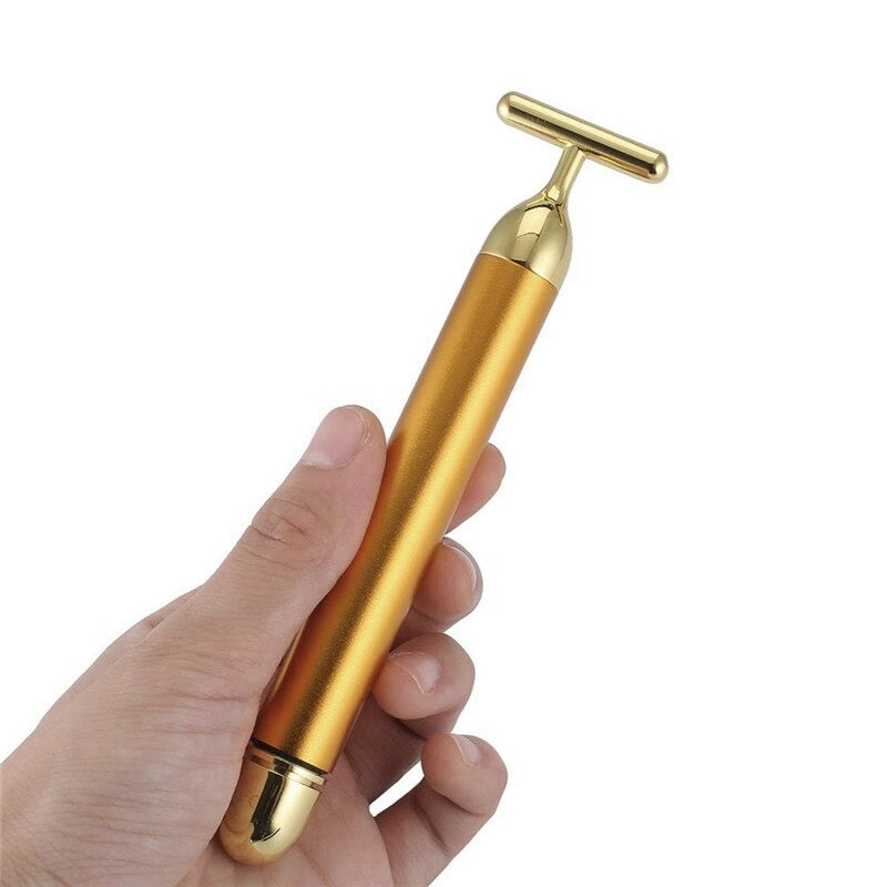Energy 24K Gold T Beauty Bar Facial Roller Massager - The thrifty & gifty shop