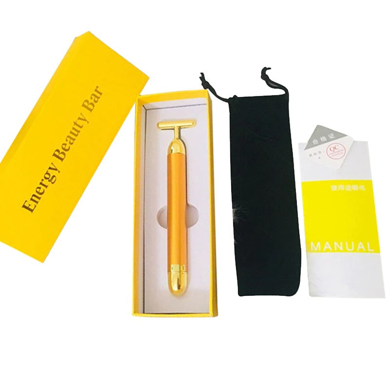 Energy 24K Gold T Beauty Bar Facial Roller Massager - The thrifty & gifty shop